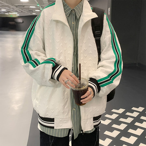 秋季主推款~爱心泡泡织带拼接棒球服夹克外套男 111P75图片
