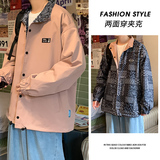腰果花外套男款春秋新款美式潮牌港风宽松棉衣两面穿痞帅国潮夹克，男装夹克，电商A309