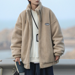 羊羔毛棉服外套男女宽松冬季加厚立领棉衣 102P110 控148图片