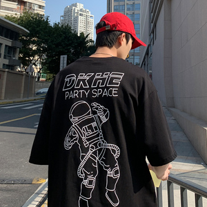 冰丝抗皱坠感面料~ 夏季潮牌宽松大码短袖男女同款 003P45 控68图片