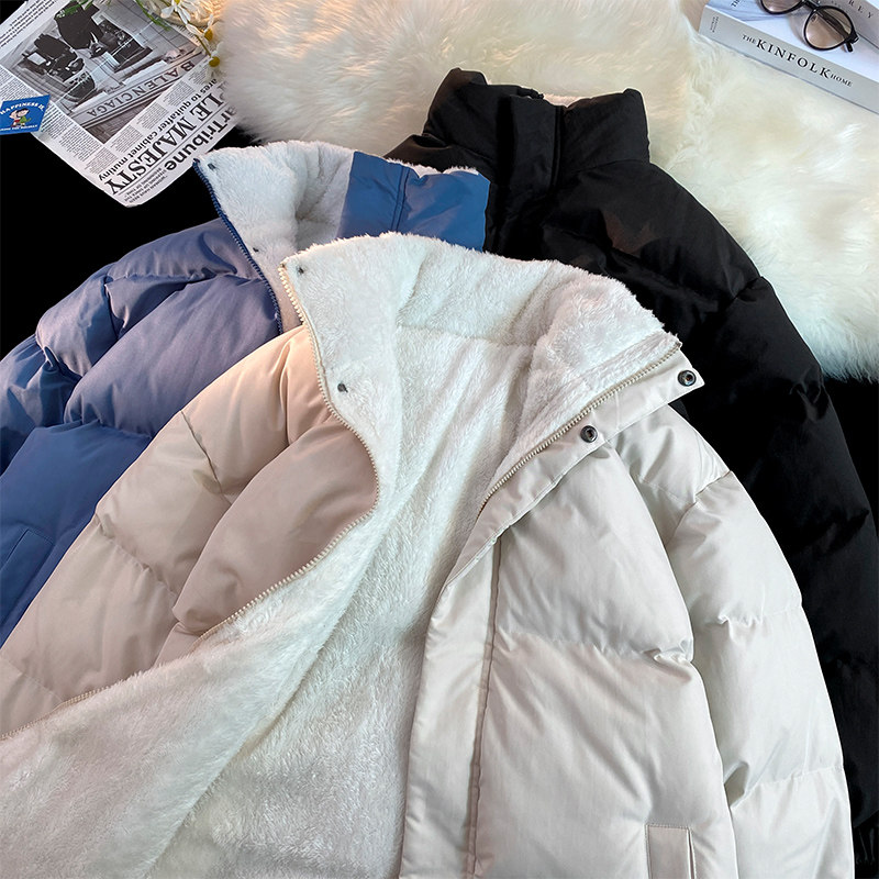 现货3万+得物直播品质冬季羊羔毛加厚棉服外套 666TP80图片