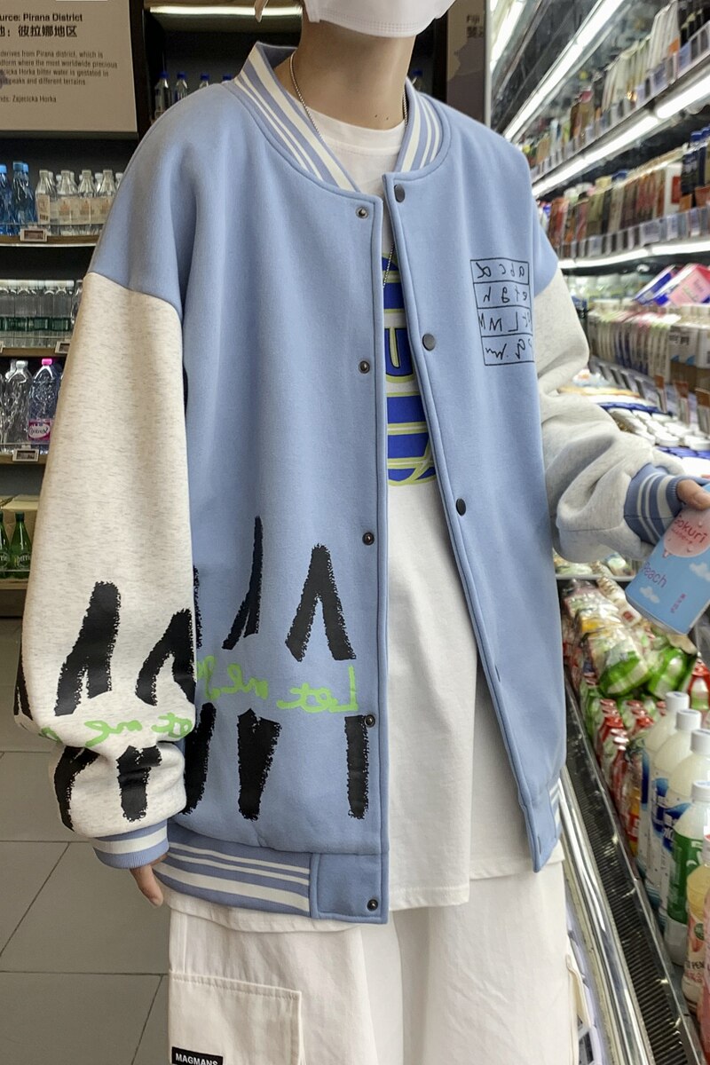 主推款秋季港风撞色夹克男潮牌宽松棒球服外套CF2202P75控98,男装夹克,电商A309