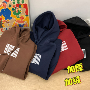 大货主推 秋冬加绒加厚重磅连帽卫衣情侣帽衫A386P60 控88图片