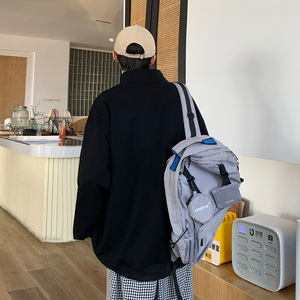 2024春季新款 小众纽扣设计潮牌宽松立领卫衣男 A312P45 控68图片