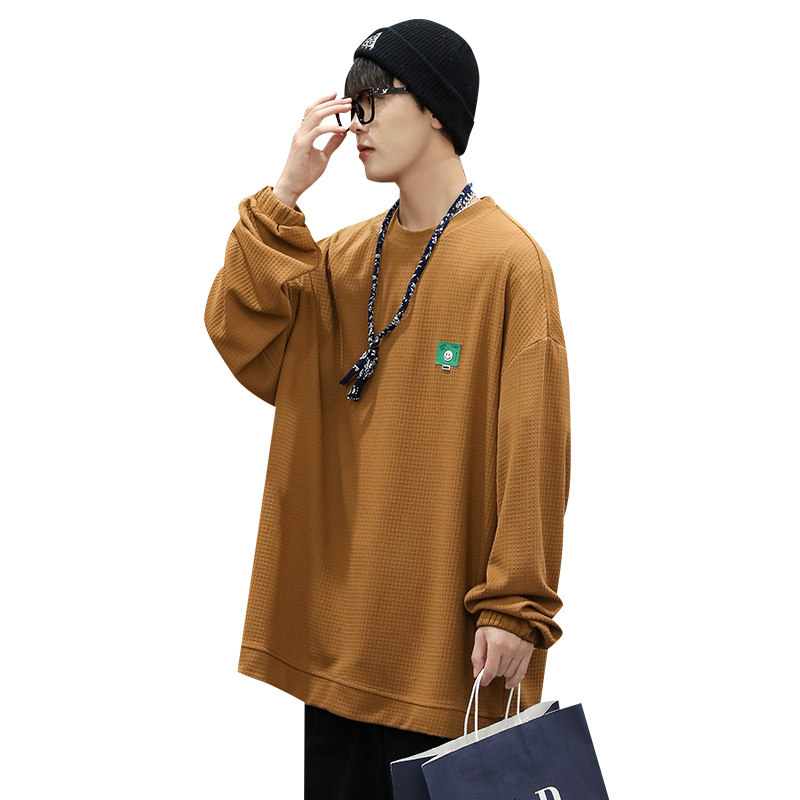 主推~秋华夫格贴标cityboy潮牌长袖t恤男女宽松卫衣A363P40,男装T恤,电商A309
