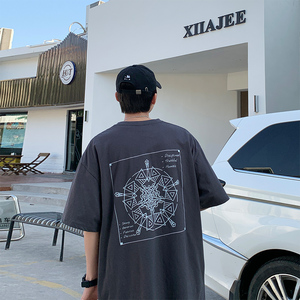 夏季潮牌纯棉印花短袖t恤男 A339P25图片