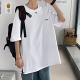 2022现货~开叉排扣短袖T恤男港风潮牌T01P30控48，男装T恤，电商A309