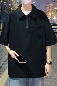 小众设计潮牌 拉链款短袖衬衫 男 A343P40 控58图片