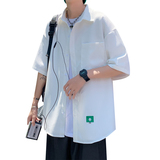 夏季新款主推冰丝华夫格短袖衬衫男A355P40，男装衬衫，电商A309