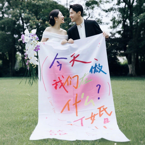 我们在做什么结婚挂布拍照道具