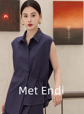 蓝色衬衫半身裙套装夏季宽松短袖上衣A字伞裙长款通勤两件套