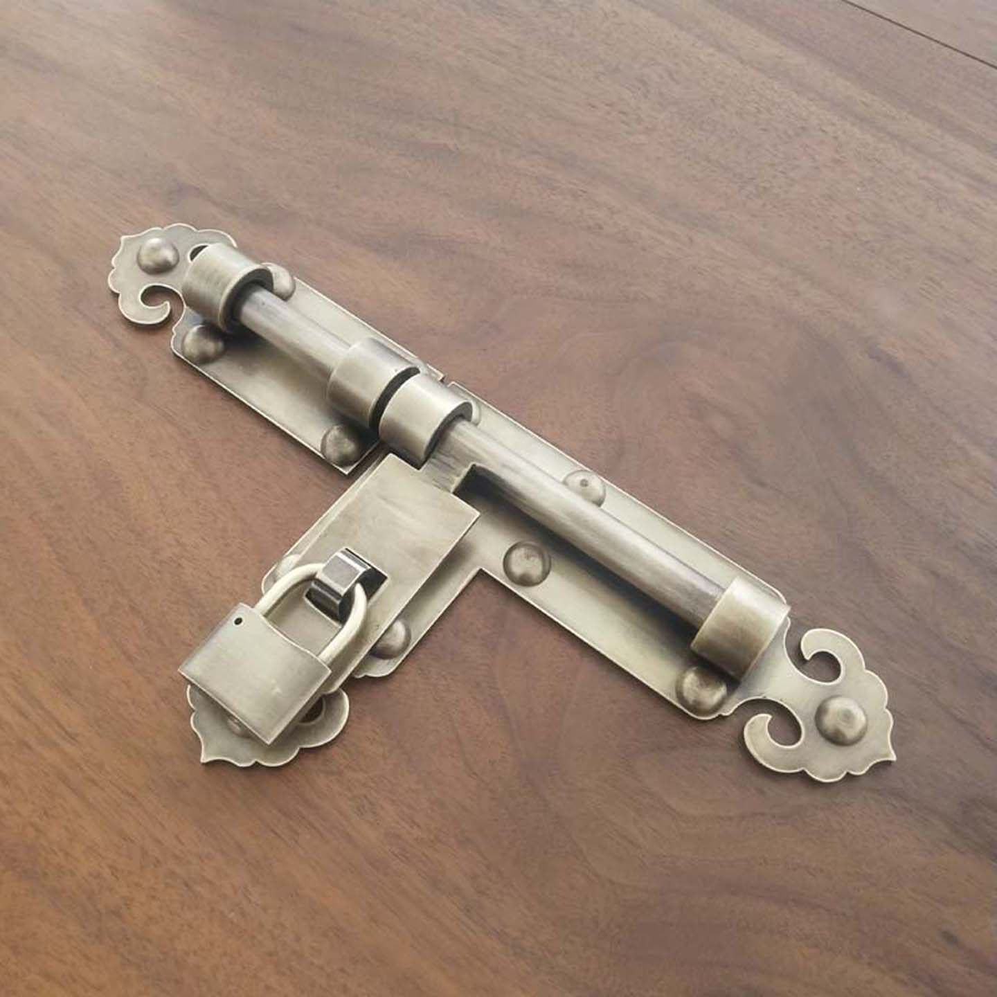 包邮中式纯铜加厚大门插销老式木门锁花园庭院门闩仿古门扣铜门栓