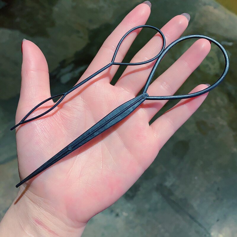 韩版黑色花样盘发神器拉发针拉发发饰