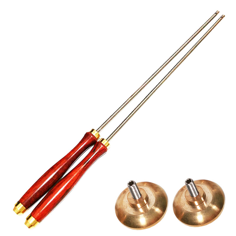 印度红檀木单头空竹杆碗托钛合金