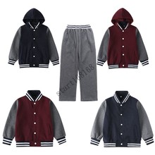 幼儿园园服老师套装藏青枣红深灰棒球服小学生连帽校服运动服801G