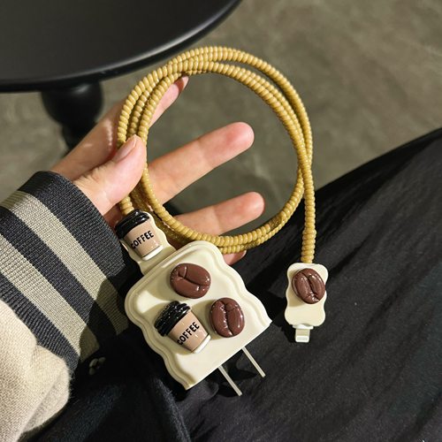 简约咖啡豆苹果充电器保护套