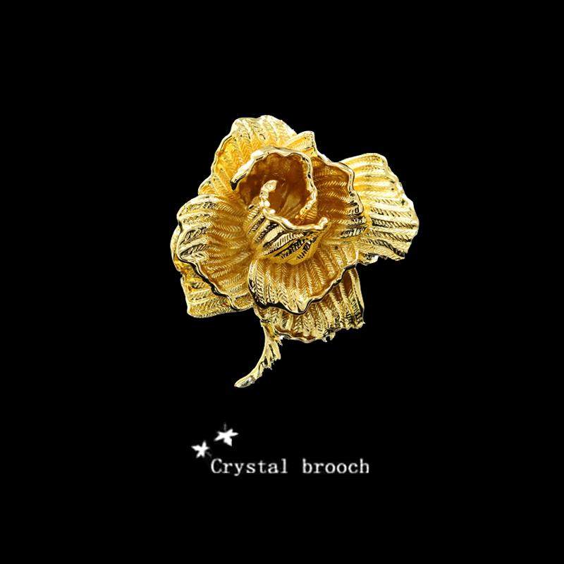 韩国立体玫瑰花胸针女复古奢华金色高级感外套胸花配饰百搭别针扣,饰品/流行首饰/时尚饰品新,胸针,淘宝优惠券,粉丝福利购,淘宝优惠卷