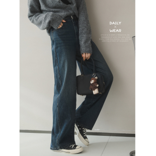 弧形分割复古怀旧休闲阔腿香蕉弯刀牛仔裤 简约有型 生活家 苹果