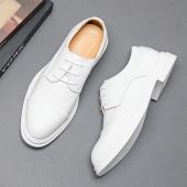 潮流正装 韩版 商务男鞋 子团队演出鞋 白色皮鞋 48大码 男影楼拍照婚鞋