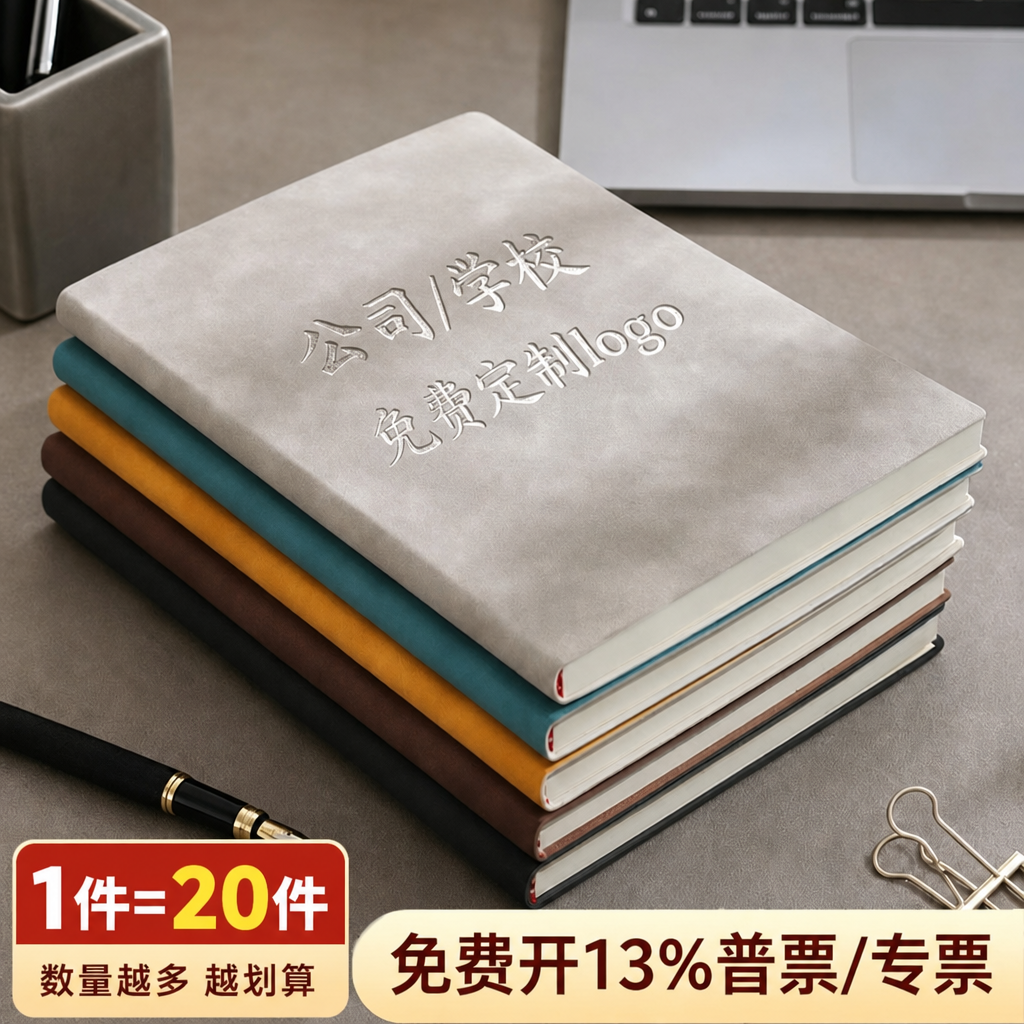 a5笔记本本子定制可印logo羊巴皮高颜值商务办公用会议b5记事本