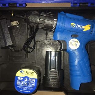 力行者18v锂电钻家用充电式手电钻两电一充电动螺丝刀全自动