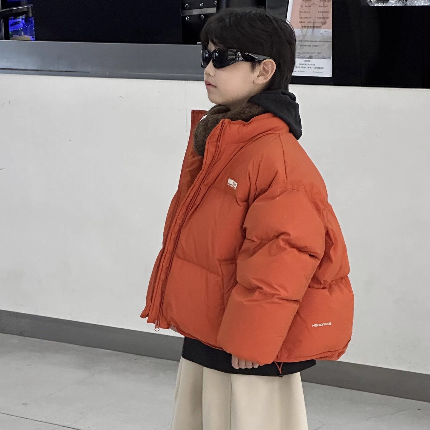 男童加厚羽绒服外套90白鸭绒