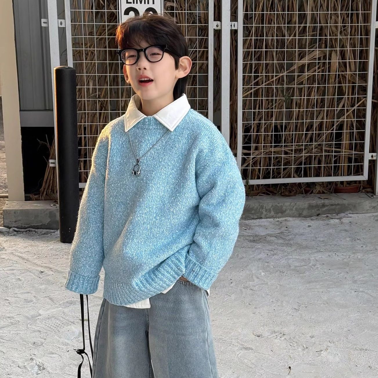 巨好看~男童蓝色毛衣冬款儿童加厚毛线衣女童保暖针织上衣潮童装,童装/婴儿装/亲子装,毛衣/针织衫,淘宝优惠券,粉丝福利购,淘宝优惠卷