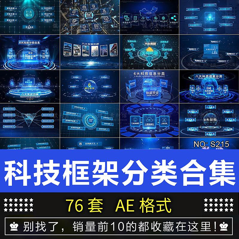 科技感框架结构图产业链业务板块组织架构数据分类应用领域AE模板