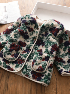 女童洋气加厚羔羔毛外套中大儿童韩版花朵毛毛大衣深秋冬新款童装