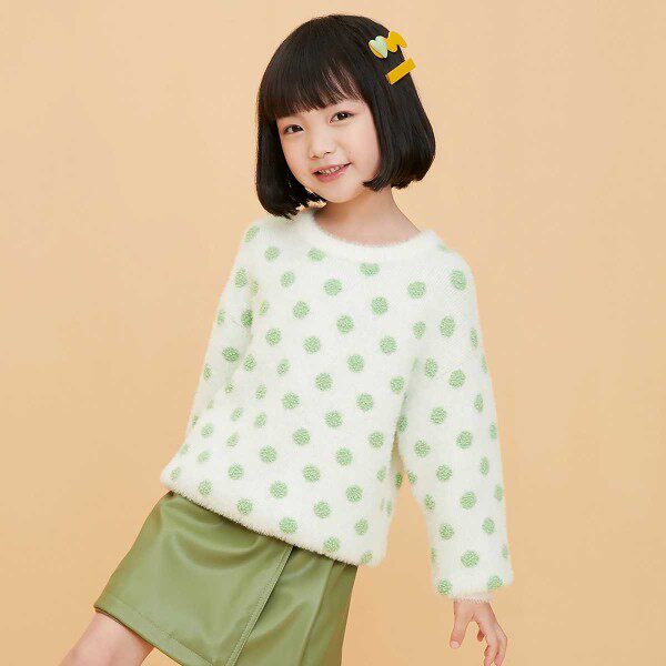 小猪班纳全新儿童女童羊羔绒长袖衫针织衫毛衣130/140/码不退不换