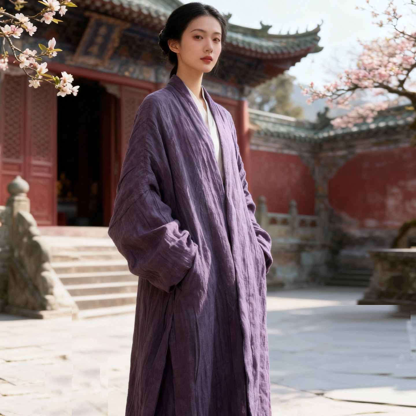 超美百搭松驰慵懒汉服棉衣袍子