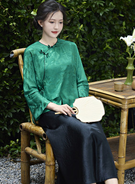 新中式春夏人丝棉禅意国风衬衫女