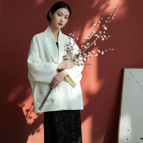 仙气汉服禅意中长款开衫茶服外套