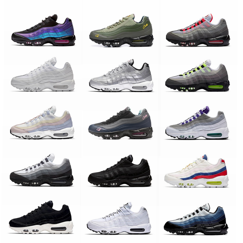 2025年新款！Max95全掌气垫复古运动男女同款联名黑白马卡龙灰绿