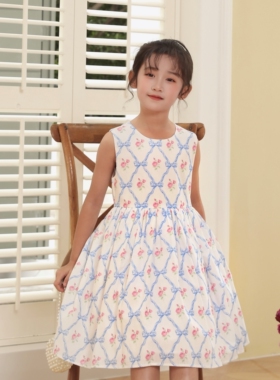 店铺转项经营全场甩卖女童夏装连衣裙纯棉背心裙印花田园风儿童夏