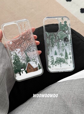 适用iPhone16流沙手机壳苹果14promax小米15新年圣诞opporeno12雪人x100sx200荣耀300华为mate60冬pura70高级