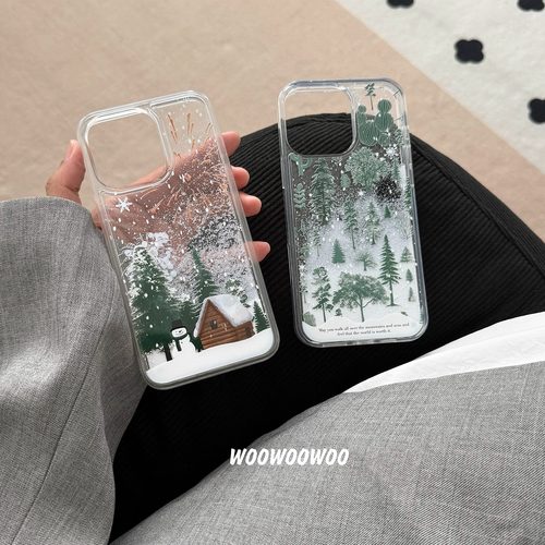 适用iPhone16流沙手机壳苹果14promax小米15新年圣诞opporeno12雪人x100sx200荣耀300华为mate60冬pura70高级