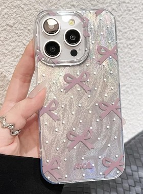 波点蝴蝶结适用苹果16promax手机壳iphone一加1314红米k80至尊小米15荣耀300504030保护套9080华为60mate70se
