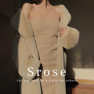 气质加厚保暖仿貂毛皮草大衣毛毛外套女中长款 新品 2025冬季 Srose