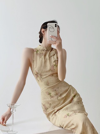 Srose 桐花台 复古改良设计新中式旗袍裙女夏中国风连衣裙新款