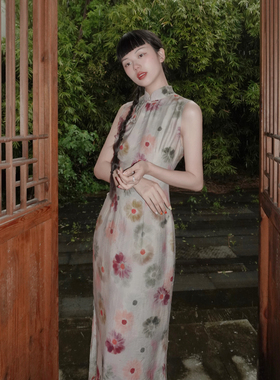 Srose 锦黛 复古修身典雅风新中式改良旗袍裙国风连衣裙2026新款