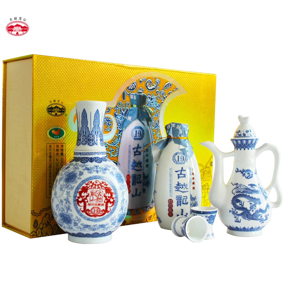 绍兴黄酒 古越龙山十年陈酿花雕酒礼盒 新老包装随机发货