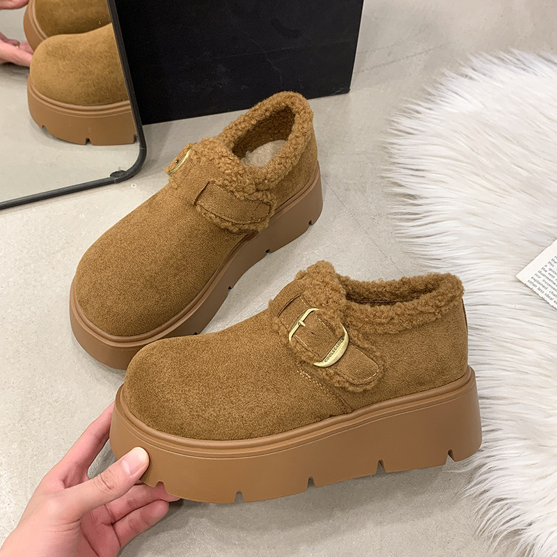 博肯复古棉鞋纯色轻职风增高学院风潮流风厚底女鞋,女鞋,勃肯鞋/软木鞋,淘宝优惠券,粉丝福利购,淘宝优惠卷