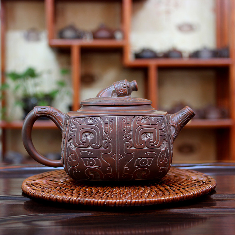 汉风方壶大壶420ml钦州坭兴陶茶壶纯全手工窑变精品名家胡英佳h79
