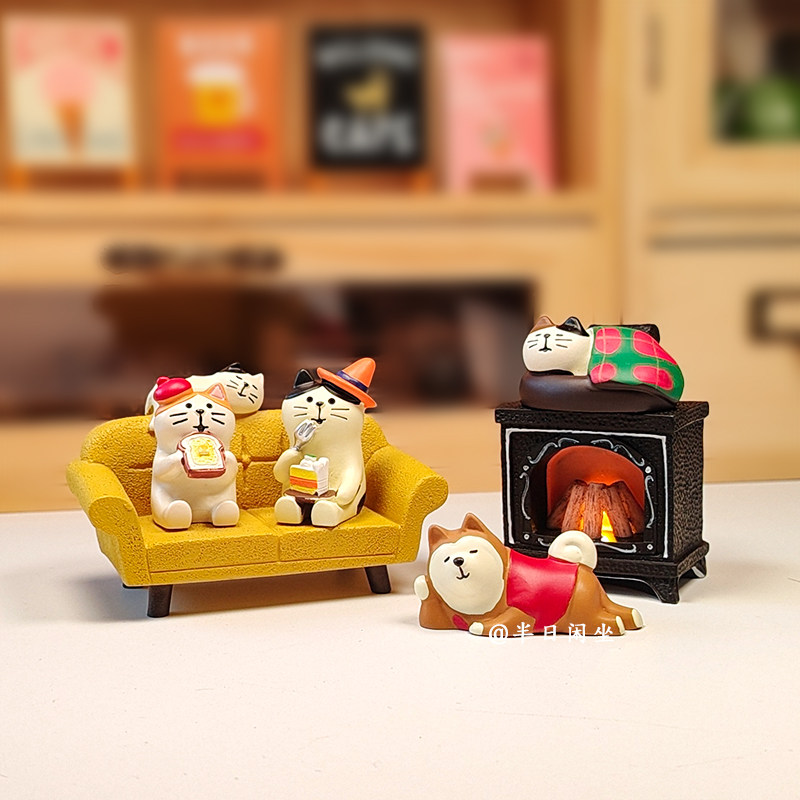 日式烤火吃吐司猫猫壁炉软萌治愈桌面新年饰品小夜灯送人伴手礼,家居饰品,桌面摆件,淘宝优惠券,粉丝福利购,淘宝优惠卷