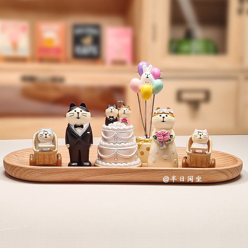 我们结婚了 结婚布置小摆件 可爱猫咪举牌订婚婚房摆台装饰伴手礼