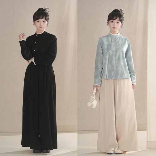 织尚御司改良圆领中衣宋裤日常厚