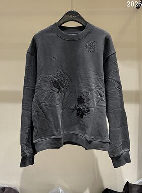 2026秋重工刺绣宽松卫衣女减龄