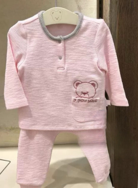验货Paw小熊童装秋冬款女宝宝婴童家居服内衣套装PBCY9S281K