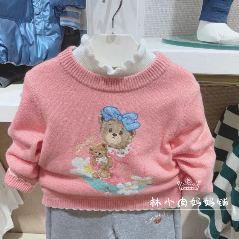 小熊童装秋冬款女童针织毛衣